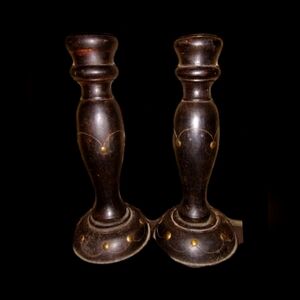 '03 Pier 1 Imports Wooden Decorative Candleholders Sku 1984401 Detachable Base